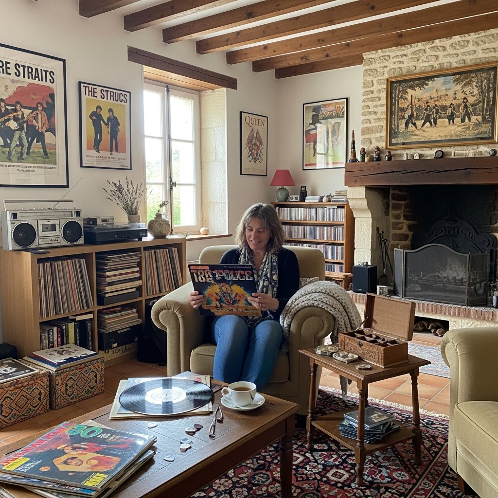 Fan de musique des années 80, collectionneuse vinyle