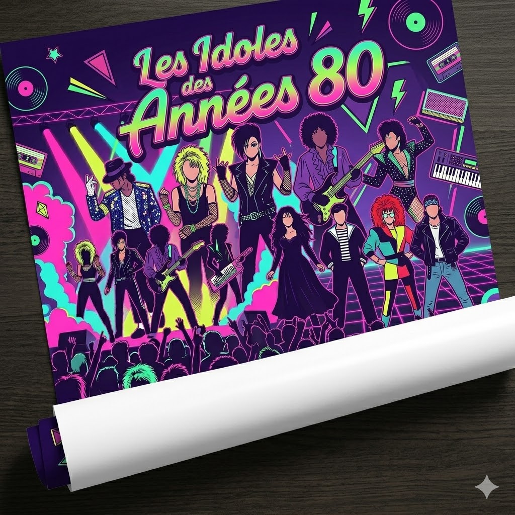 Poster Les Idoles des Années 80 — 40x60 cm